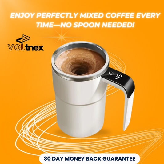 Self-Stirring Coffee Mug with LED Temperature Display