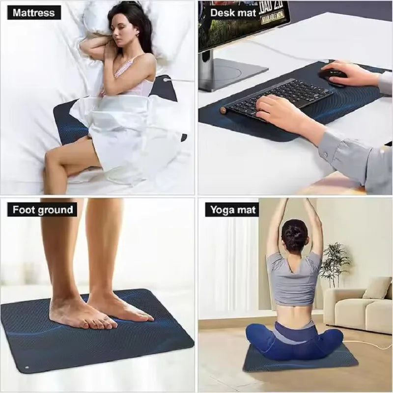 60X90CM Grounding Mat Yoga with Cord Earthing Conductive Energy Pad for EMF Protection & Grounding Solutions for Healthy Living