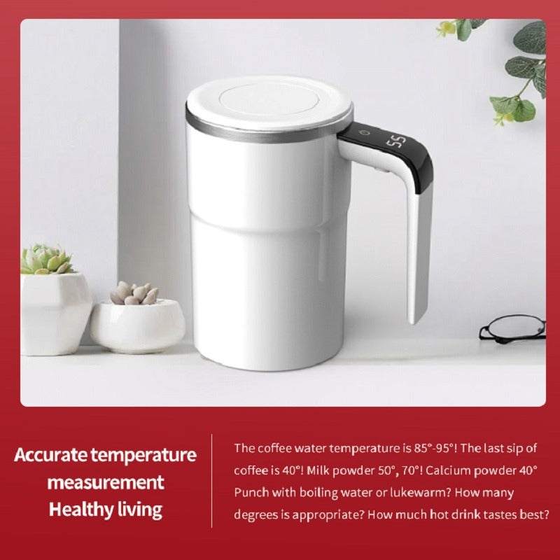 Self-Stirring Coffee Mug with LED Temperature Display
