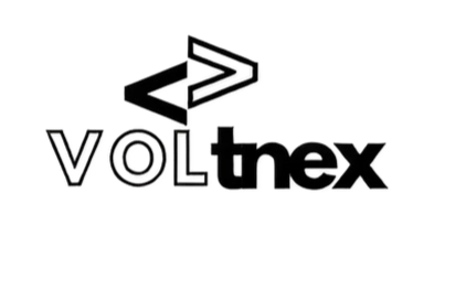 Black 'Voltnex' logo on a white background