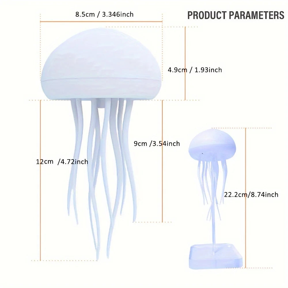 Cartoon Jellyfish Night Light RGB Gradient Cute Jellyfish Bedside Lamp Voice Control Type-C Charging LED Night Lamp Dropshipping