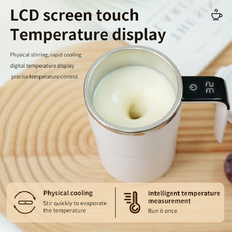 Self-Stirring Coffee Mug with LED Temperature Display